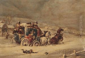 Royal Mail Coach In Deep Snow