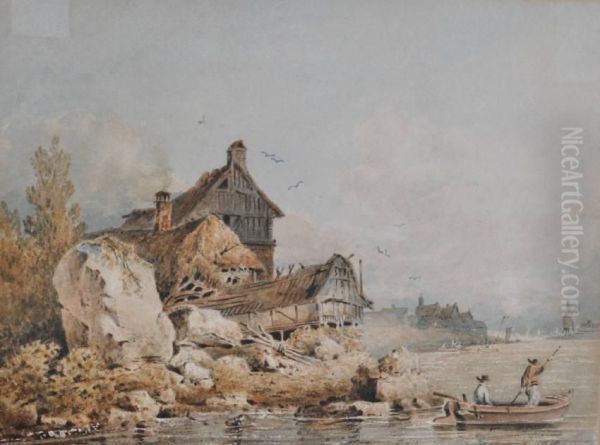 Cottages On A Riverbank - view 1
