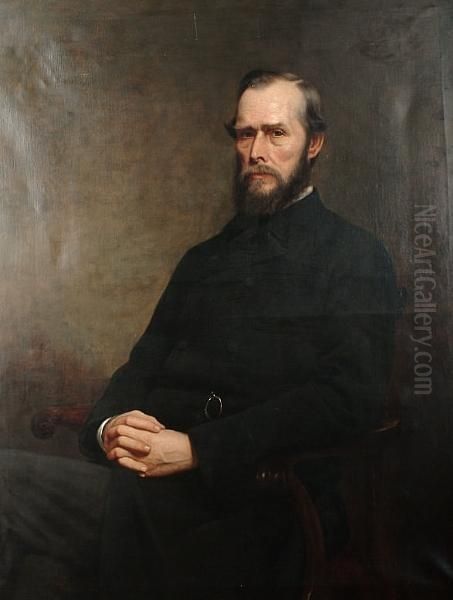 Portrait Of A Bearded Gentleman In A Black Coat - view 1