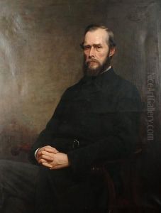Portrait Of A Bearded Gentleman In A Black Coat by P. Henderson
