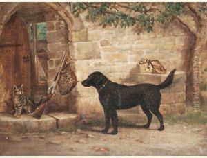 'neptune', A Curly Coated Retreiver Waiting For His Master