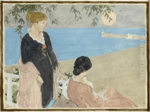 Two Women Near A Beach by William Penhallow Henderson
