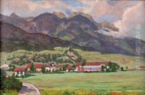 Dorf In Sommerlandschaft