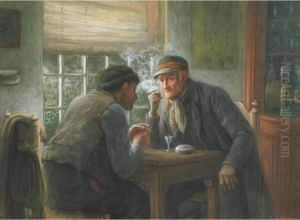 Old Friends Chatting At The Pub by Gerke Henkes
