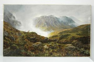 Paesaggio Montano Con Cervi by Henry William Henley
