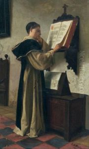 A Monk At Study.