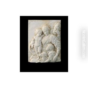 An Ivory Relief Of The Virgin And Child With Joseph And St. John by Joachim Henne