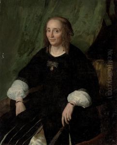 Portrait Of A Lady, Three-quarter-length, In A Black Dress by Paulus Hennekyn