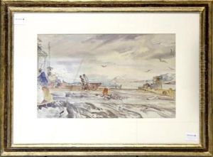 Beach Scene by Thomas Barclay Hennell