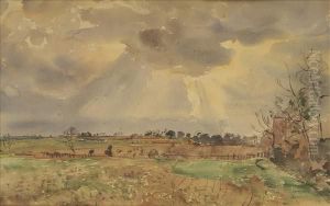 An Extensiverural Landscape Under A Cloudy Sky by Thomas Barclay Hennell