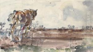 A Man Leading A Horse by Thomas Barclay Hennell