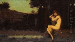 Jeune Femme Au Bord De L'eau by Jean-Jacques Henner