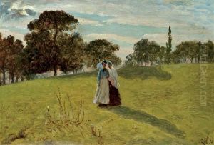 Two Women In A Landscape by William John Hennessy