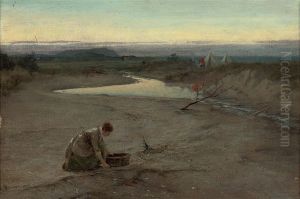 On The Sands, Long Island Sound by William John Hennessy