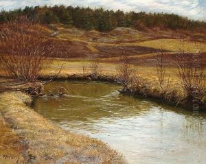 A River Landscape by Otto Hennig