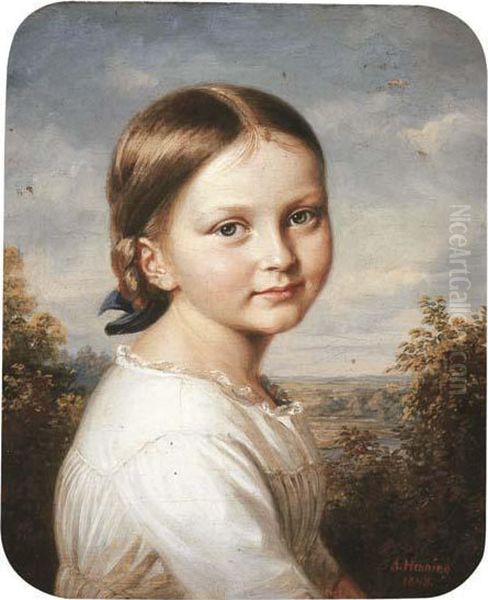 Portrait Of A Young Girl In A White Dress - view 1