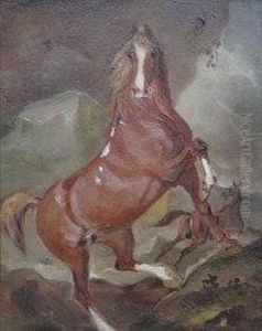 Chestnut Horse Rearing by John Henning