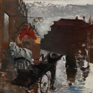 Gadescene Med Postvogn by Erik Henningsen