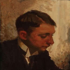 Youth Portrait Of The Danish Painter Hans Henningsen