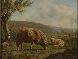 Schapen En Herder In Een Landschap. Schapen En Herder In Een Landschap.