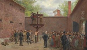 The Pillory And Whipping Post, New Castle, Delaware by Edward Lamson Henry