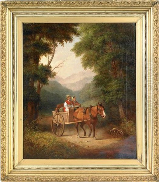 Landscape With A Man And Woman In A Cart - view 1