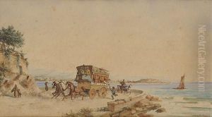 Le Depart De La Diligence by Emile Henry