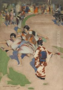 Japanese Children At Play by George Henry