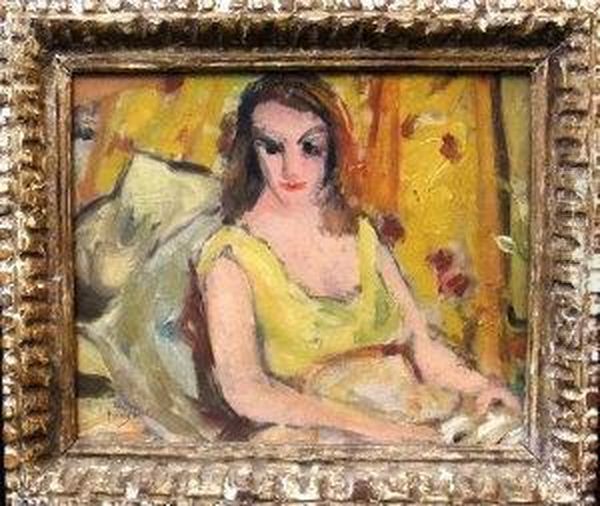 Portrait Of A Lady In A Yellow Dress - view 1