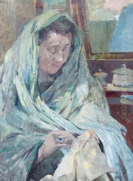 Old Women Sewing - view 1
