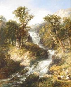River In Spate by Frederick Henry Henshaw