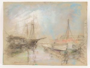 Inlet With Sailboats by Glenn Cooper Henshaw