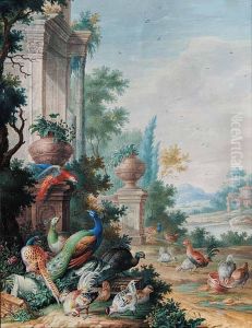 Untitled - Landscape With Various Colourful Birds by Herman Henstenburgh