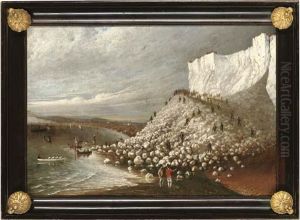 A Rockfall At Seaford, Sussex