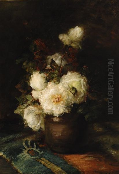 Still Life Of Flowers With Whiteroses - view 1
