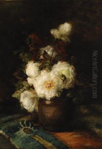 Still Life Of Flowers With Whiteroses by Sara Henze