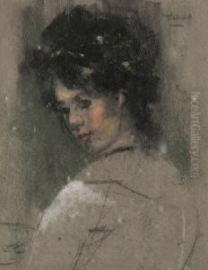Girl's Head Study by James Watterston Herald