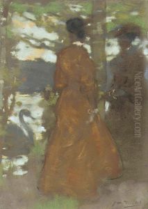 Elegant Ladies Beside A Lake Elegant Ladies Beside A Lake