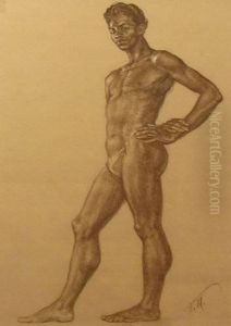 Standing African American Male by Wilfred Vincent Herbert