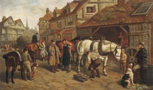 A Busy Day At The Forge by Edward Benjamin Herberte