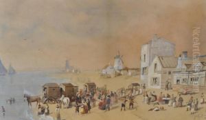 Busy Beach Scene by William Gavin Herdman