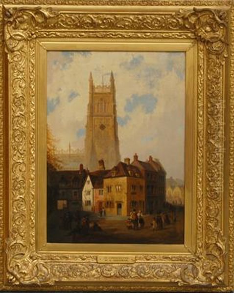 "in Cirencester", Oil On Canvas, Signed, Framed17Â¥"x12". See Illustration - view 1
