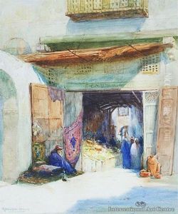 Entrance To Arab Bazaar, Cairo by Robert Herdman-Smith