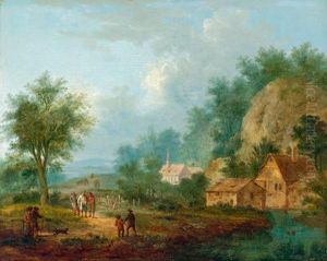 Paesaggio Boschivo Con Viaggiatori by Georg Heinrich Hergenroder