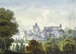Dryburgh Abbey On The River Tweed by George Heriot