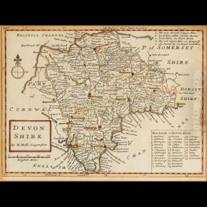 Two Maps By Moll: Devonshire; The English Empire In Americanewfound-land. Canada. Hudson""""s Bay & Canada Inplans Two Maps By Moll: Devonshire; The English Empire In Americanewfound-land. Canada. Hudson""""s Bay & Canada Inplans