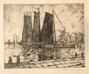 Le Port De Volendam En Hollande by Paul Herman