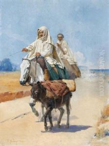 Orientalische Reiter Mit Einem Esel
