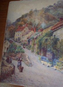Hilly Street Scene by Hans Hermann