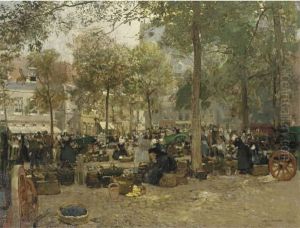 Markt In Vlissingen: A Busy Market by Hans Hermann